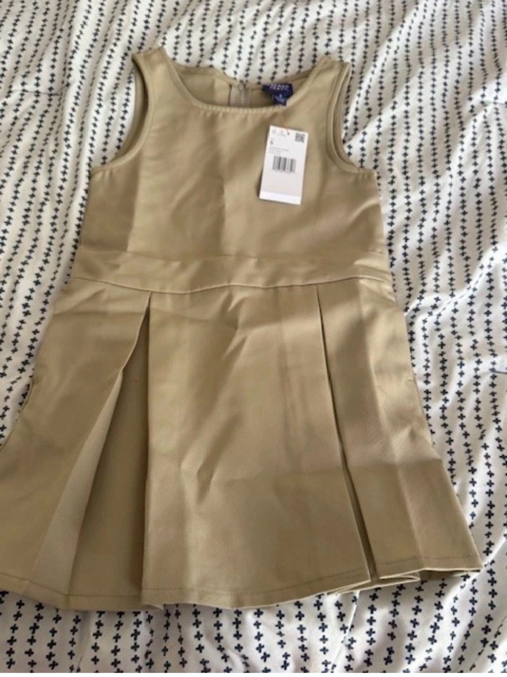 French Toast Khaki Pleated School Dress